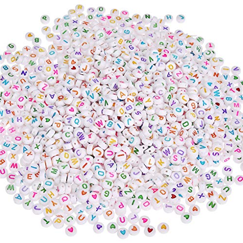 Wuderland 100st Child acryl platte kraal Alfabet Nummer Beads voor sieraden maken DIY Ketting Armband, Peach Heart - Image 4