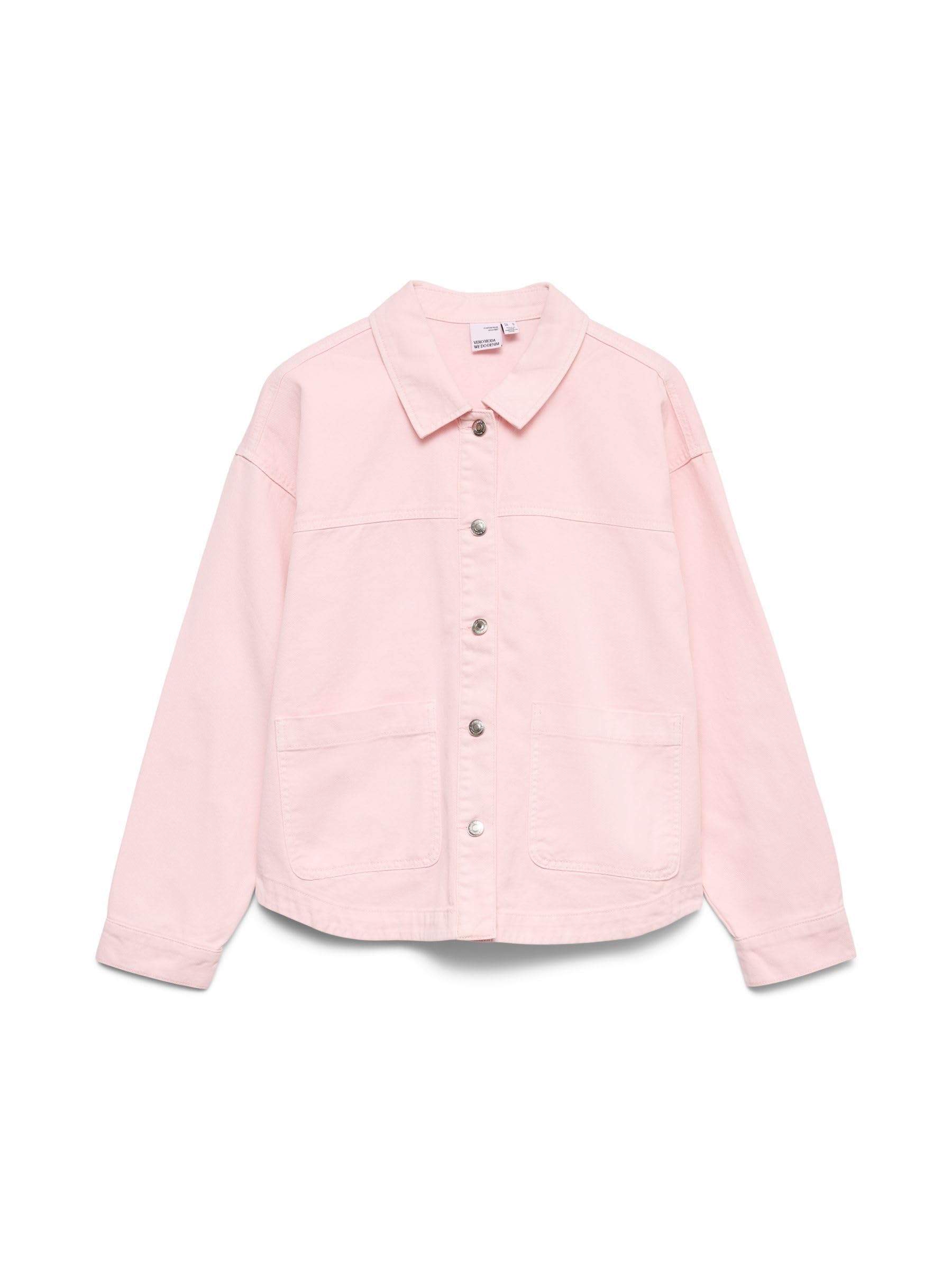 VERO MODA Vmjamie LS Denim Shacket Mix Ga Noos, Parfait Pink, S
