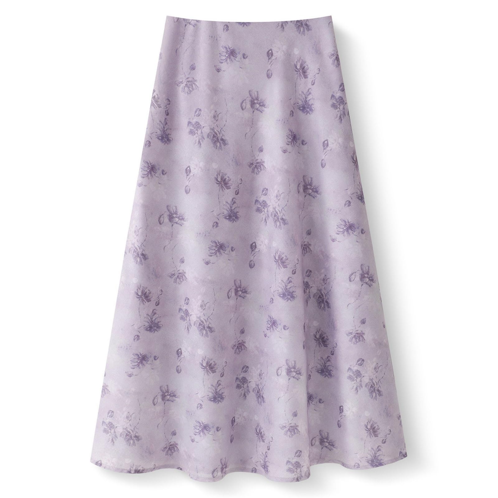 Gonna Midi Da Donna Vita Altamente Elastica,Gonne A Trapezio Stampe Estive