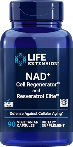 Life Extension Regenerador celular NAD+ y Resveratrol Elite, 90 cápsulas vegetales