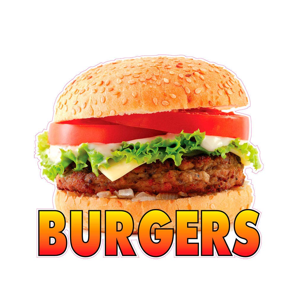 Burgers Concession Restaurant Food Truck Die-Cut Vinyl Sticker 8"