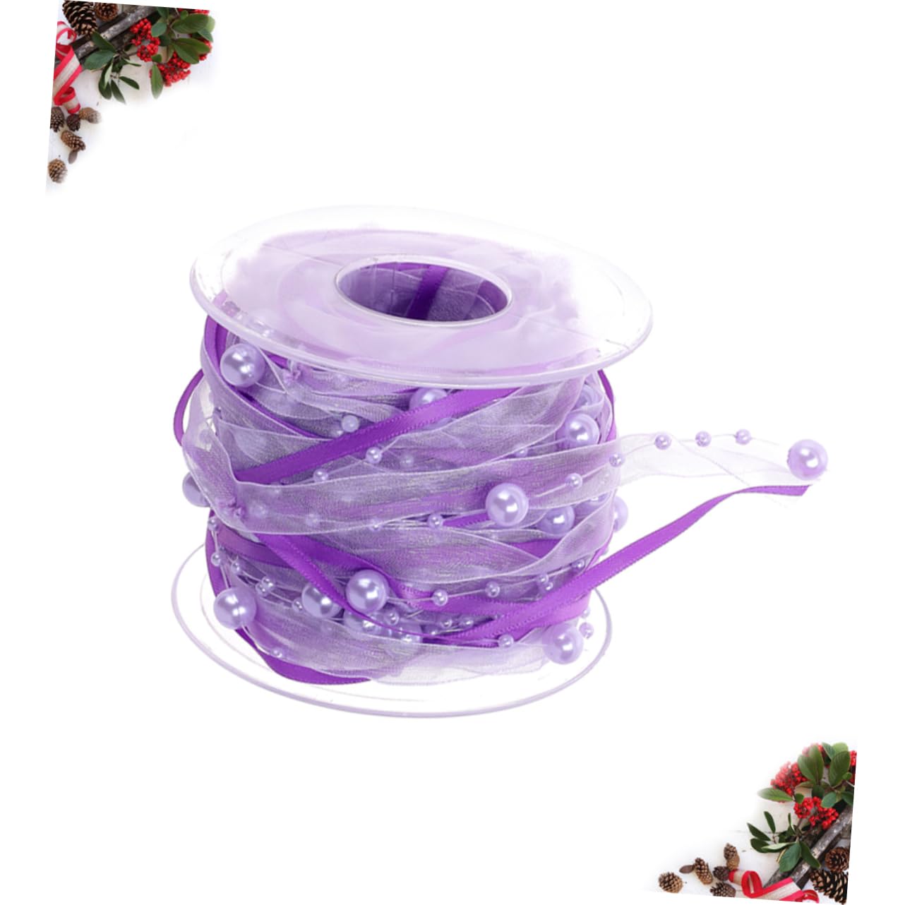 Operitacx 3rollen Dekoratives Blumenband Mit Perlen Für Hochzeiten -bastelprojekte Festliche Anlässe Und Weihnachtsdekoration Für Romantische Arrangements Und Kreative