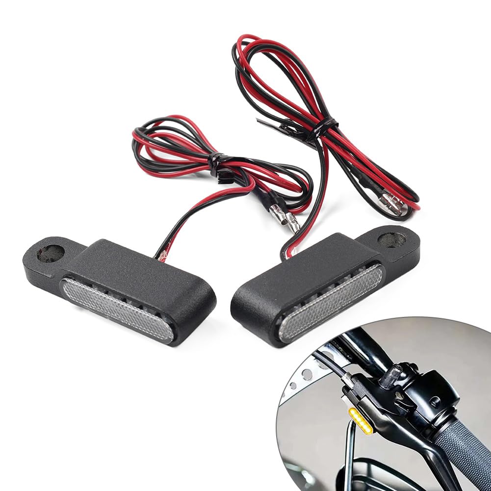 Cninba13 Calibre: 8mm Motorcycle Running Lights Handlebar Marker Light Turn Signals 2 PCS For 12V Motorcycle with 8mm mirror stem mounting bolts Aluminium Alloy Black