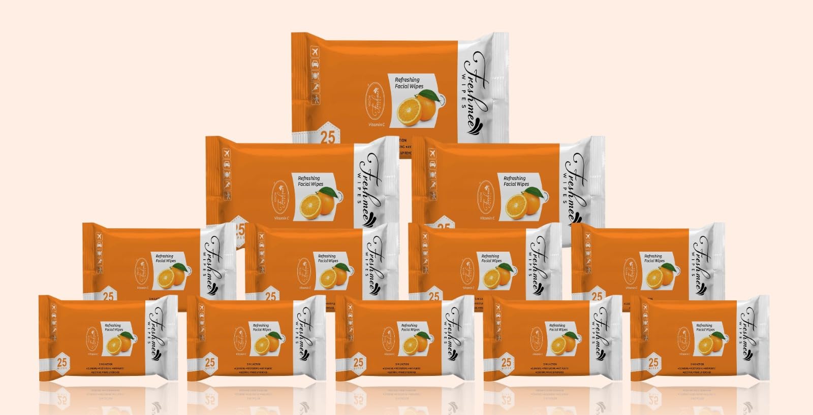 Vision Freshmee Refreshing Skin Cleansing Facial Wipes 25 Wipes | Instantly Removes Waterproof Mascara, Make-Up & Dirt | Super Soft Face Wipes with Gentle Cleansers (Aloe Vera) (Orange) Pack of 12-picture-41