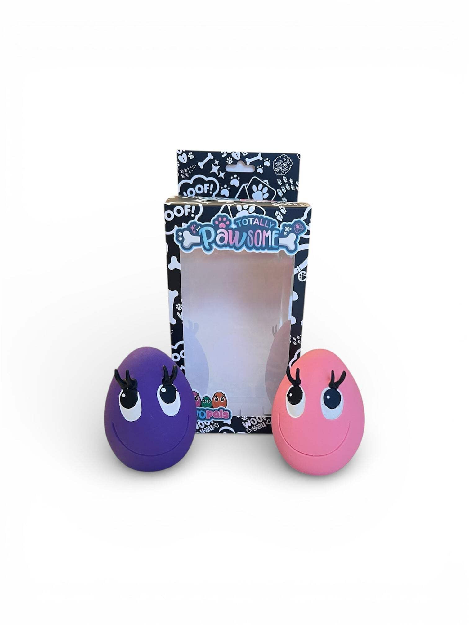 Totally Pawsome OVO Egg - Medium - Pink & Purple 2-Egg Set - Dog Toy