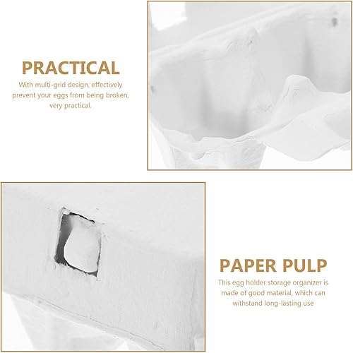 Miniatura 8 de 24 cartones de huevos  2 cajas en blanco para huevos, cestas reutilizables para almacenamiento en el patio trasero, papel de pulpa natural