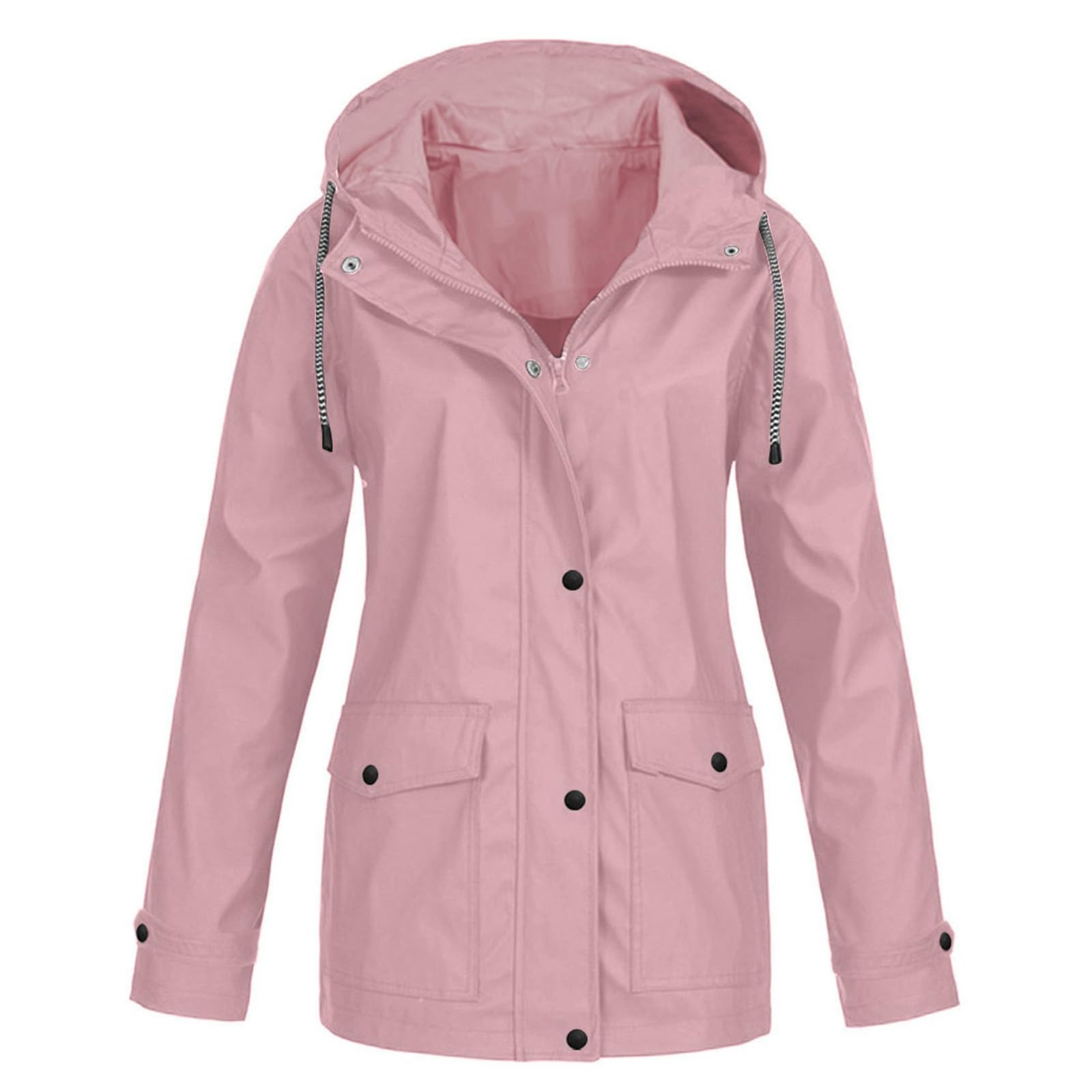 Giacca a vento da donna, taglie grandi, impermeabile, traspirante, lunga con tasche, giacca da ciclismo, antivento, con cerniera, giacca sportiva