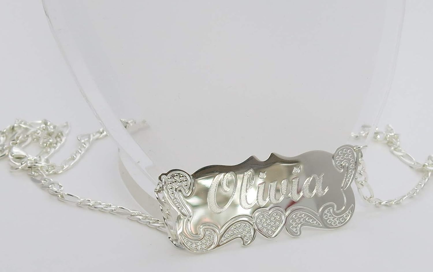 Personalized Name Necklace 18k Gold Plated Herringbone Necklace Customize Any Name Necklace (Gold)