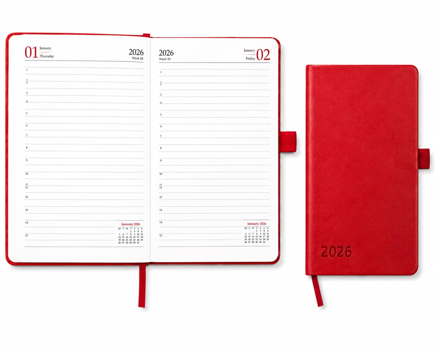 Indipro Premium PU Leather Magnetic Lock Diary A5 Size 2026 Dated