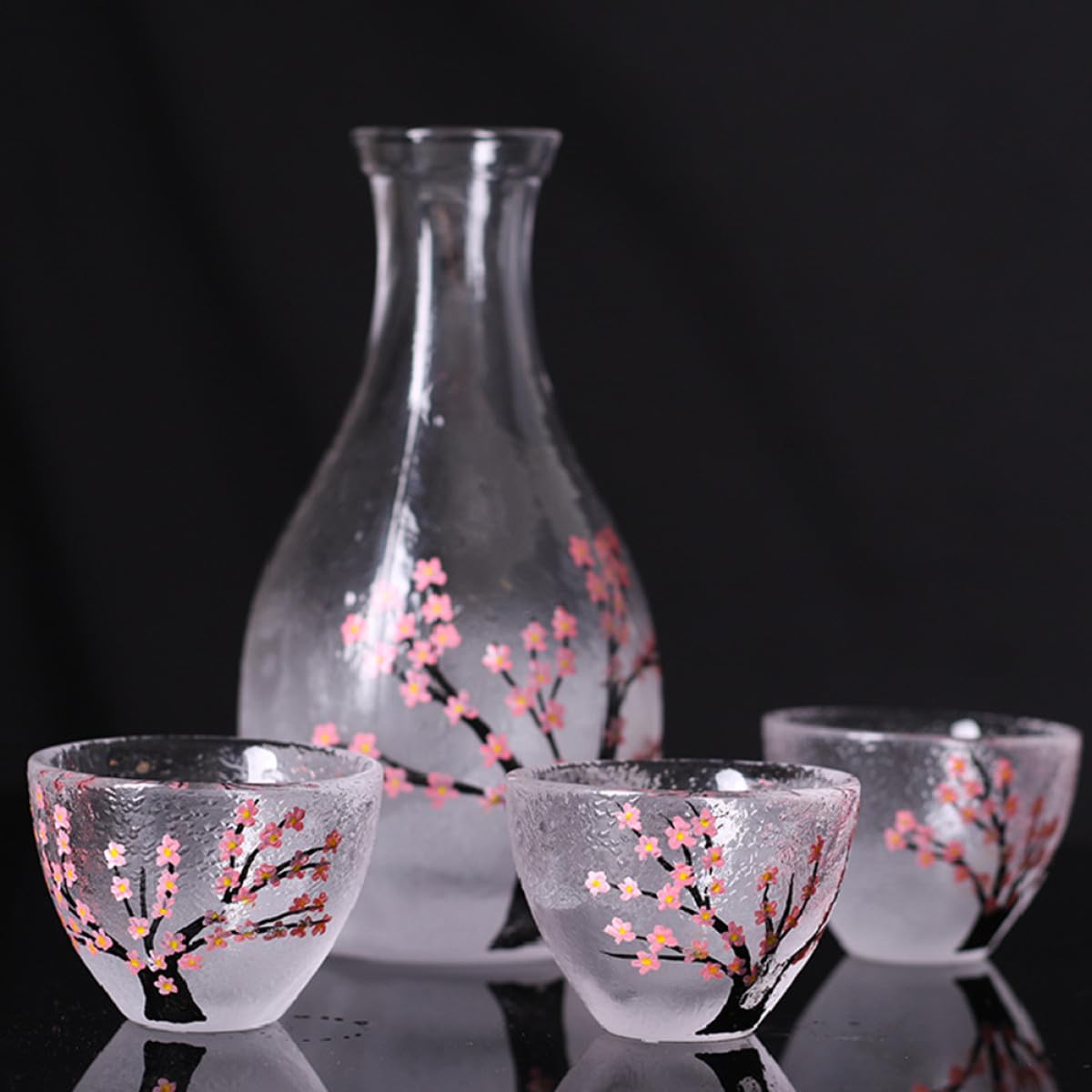 Abaodam Set Regalo Cucina Vetro Stile Giapponese per Bere Sakè, Decorazione Elegante Semplice Design, per Matrimoni e Festa della Mamma