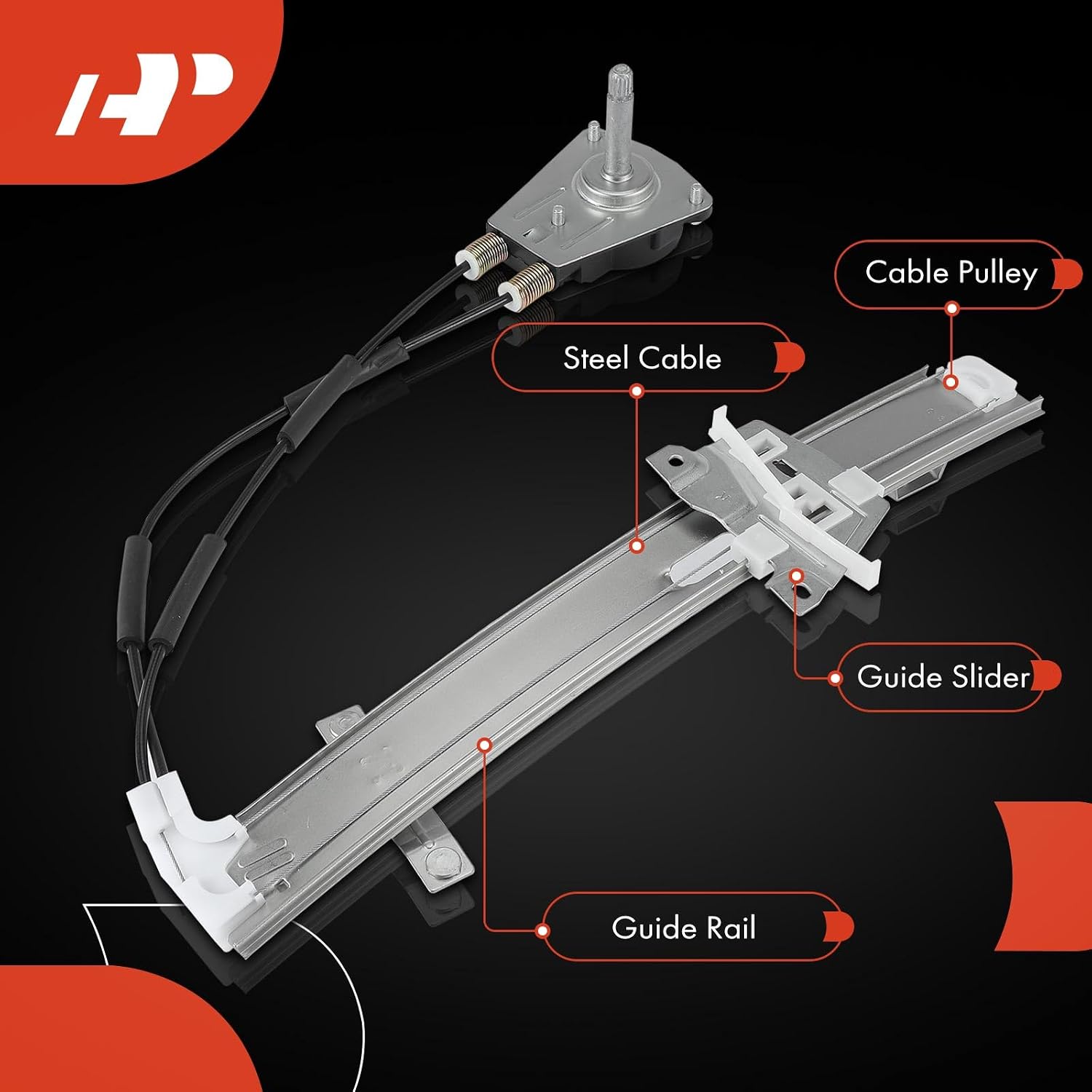 A-Premium Manual Window Regulator Front Passenger Side Compatible with Mazda MX-3 1992 1993 1994 1995