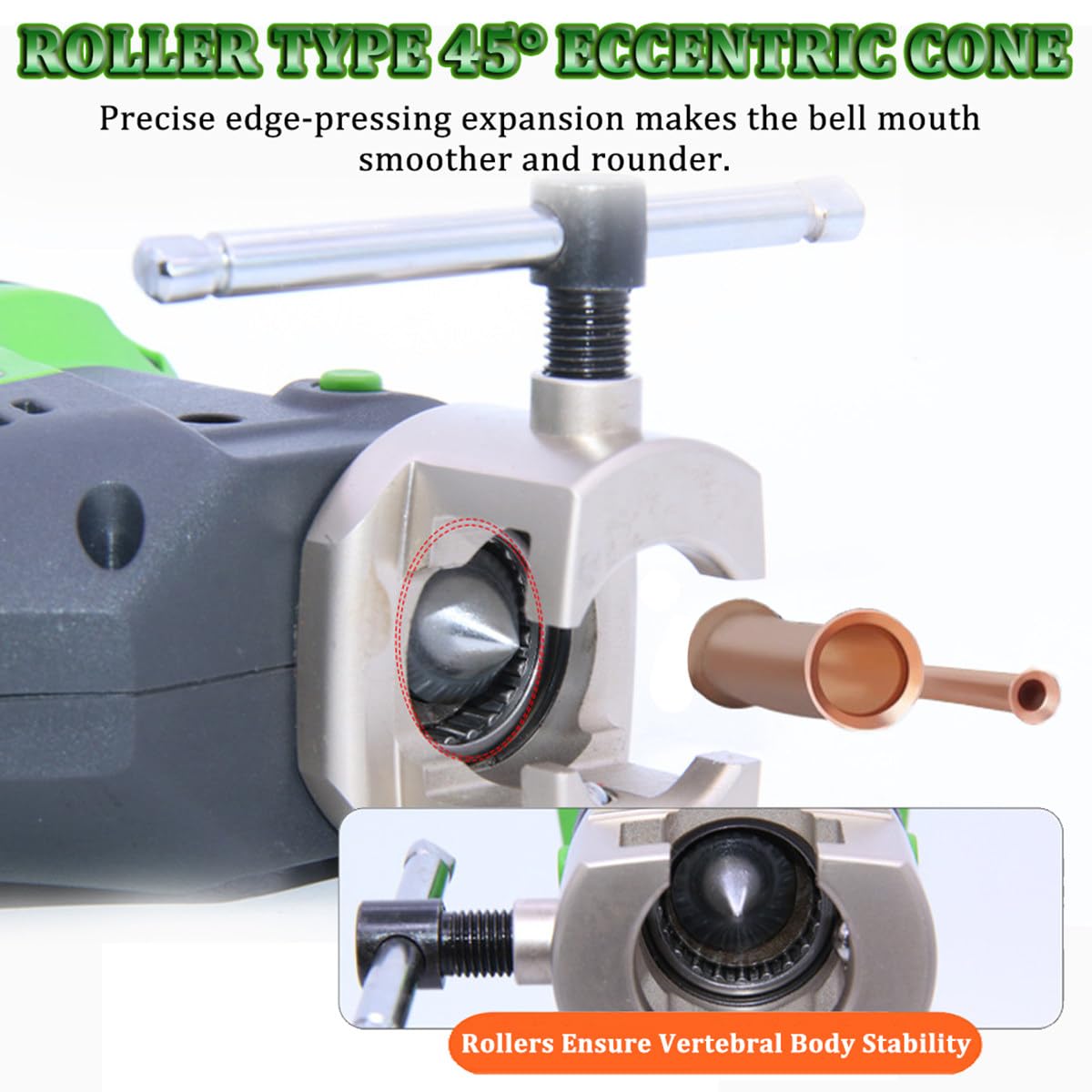 Herramienta de abocardado de tubería de Cobre, Kit de Herramientas de abocardado eléctrico portátil inalámbrico, 6mm,1/4",9mm3/8,10mm,12mm,1/2",5/8"(16mm),3/4"(19mm)