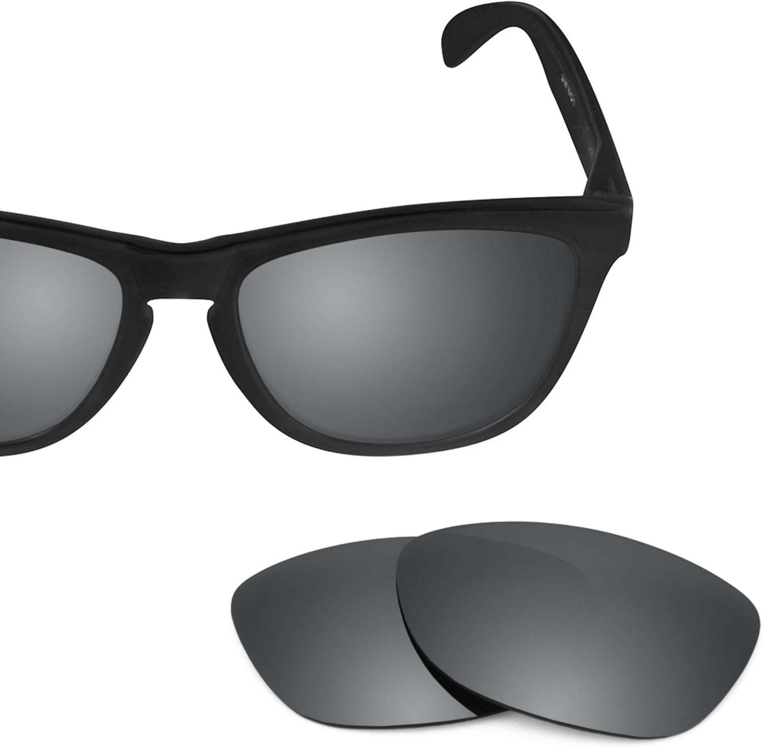 Revant Replacement Lenses for Oakley Frogskins sunglasses, UV Protection, Anti-Scratch and Impact Resistant, Elite Polarized Black Chrome Mirrored