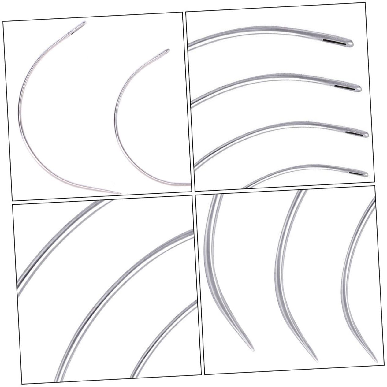 Operitacx Darning Needles for Yarn 200pcs Large Sewing Needles Curved c Type for Wigs Leather Gloves Upholstery Tents