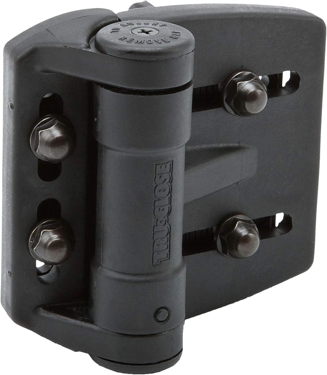 D&D Technologies TCAMA2 Multi-Adjust Regular Duty Gate Hinges, for Self Closing Metal, Wood, Vinyl Gates up to 55 Pounds, 3-Way Adjustable, Gap up to 2, Black, 2 Count