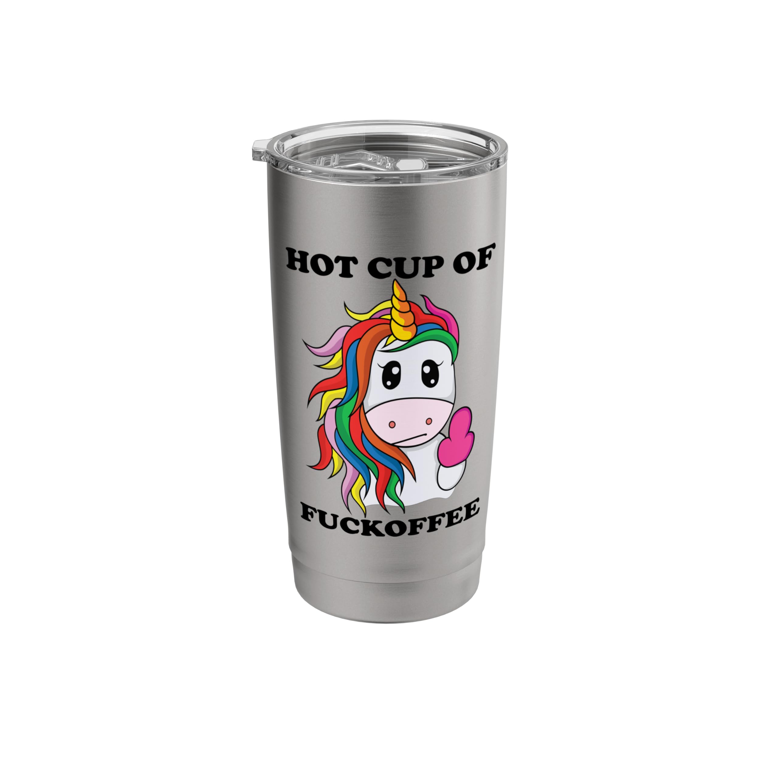 Unicorn Middle Finger Hot Cup of Fuckoffee Unicorn Coffee Stainless Steel Insulated Tumbler