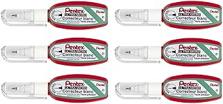 Pentel Pentex Pocket ZL103-WF - Juego de 6 correctores líquidos (4,2 ml), color blanco