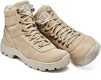 Bota Coturno Couro Masculina Adventure Areia Deserto Airsoft Exército Cano Baixo