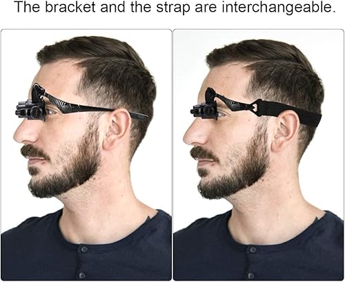 Miniatura 4 de Diadema lupa lupa, nuevo Jefe de uso doble ojo joyería reparación de relojes Lupa Lupa anteojos