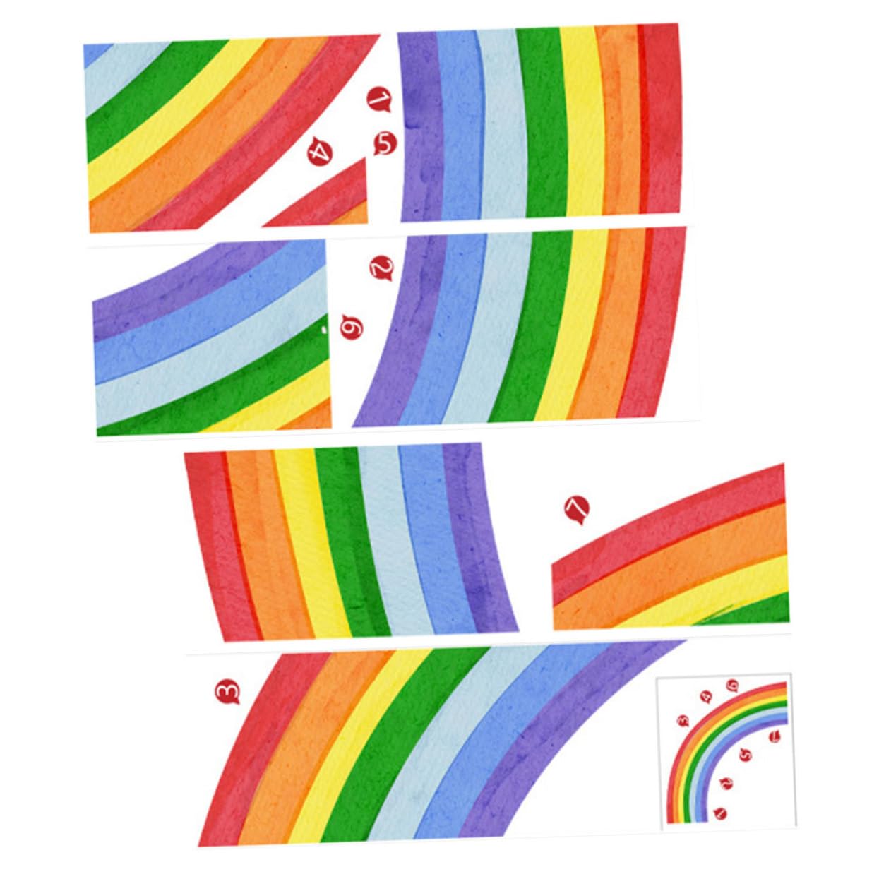 Sticker mural arc-en-ciel PVC grand format pour relooker un mur sans peindre