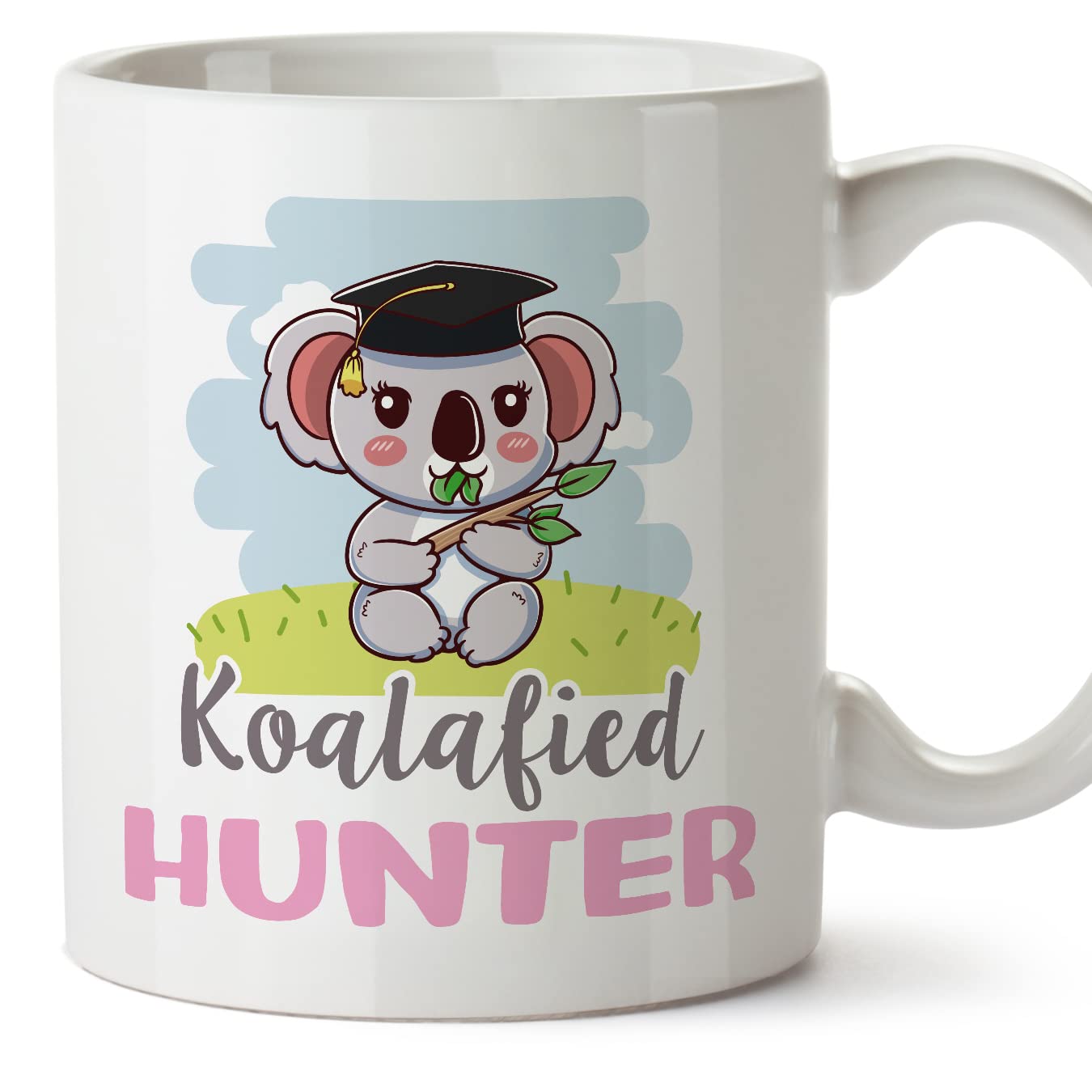 MUGFFINS Hunter Woman Mug - in English - Koalafied - Funny Gift for Colleagues - Ceramic 11oz Mug
