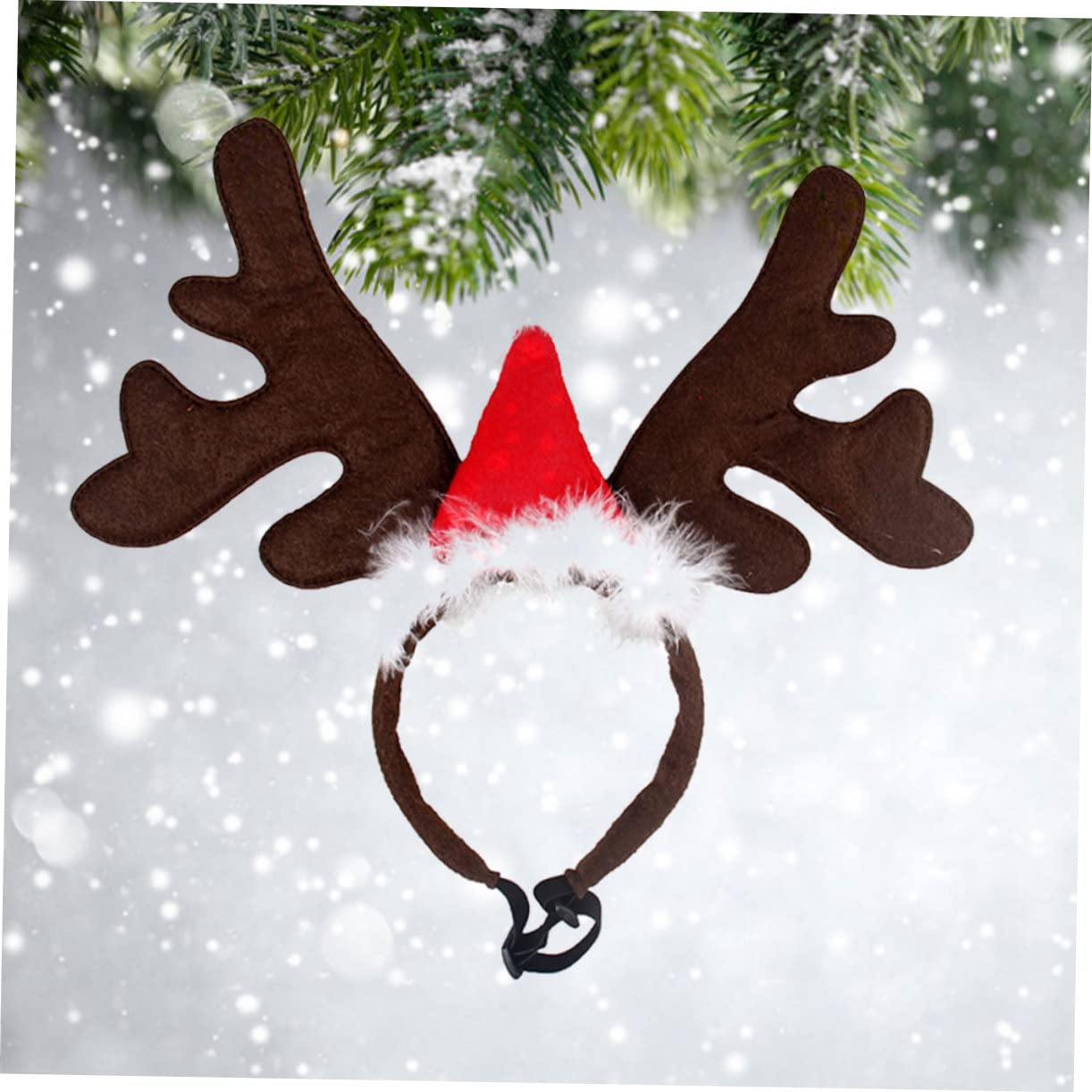 minkissy 4 Diademas Navideñas con Astas De Reno para Disfraces De Perros Y Gatos.