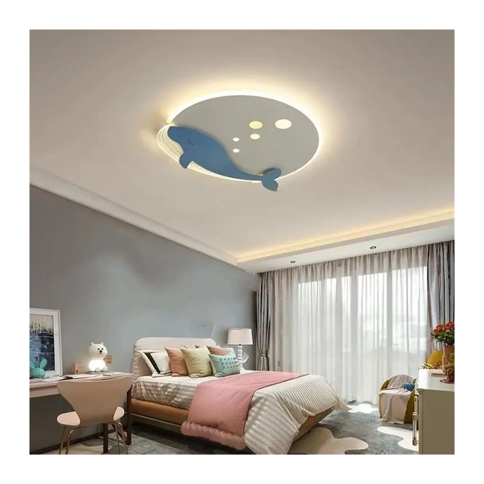 Plafonniers bleus modernes CFWSHJ lampe de chambre éclairage plafond LED - 3