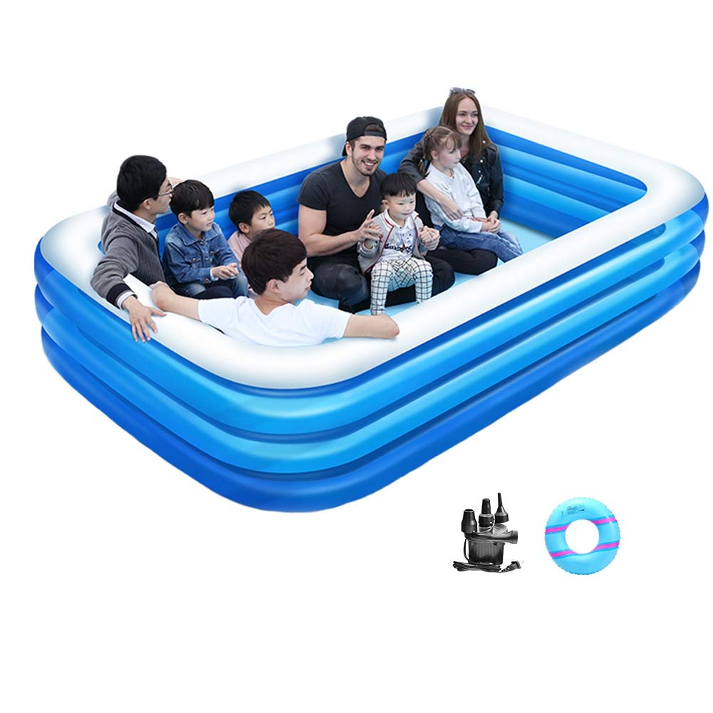 NOALED Piscina Inflable de jardín de Gran Capacidad, Ahorra Espacio, Piscina Infantil al Aire Libre para niños/Adultos en Verano, con Capacidad para 7-9 Personas, 260x175x60cm