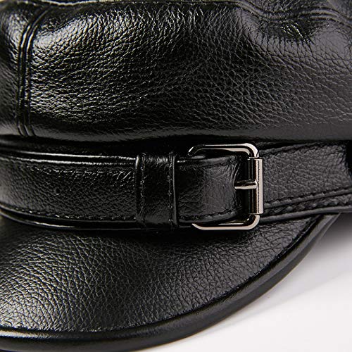 Women’s Stylish Mariner Style Newsboy Flat Hat With Chain Modern Faux Leather Fiddler Cap For Girls #TOP4