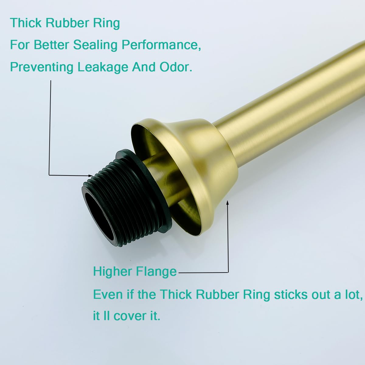 Tubo de drenaje de latón en forma de U de 11/4 pulgadas con tubo de extensión de junta deslizante, longitud de tubo vertical de 12 pulgadas, altura ajustable, kit de drenaje de desagüe de fregadero,