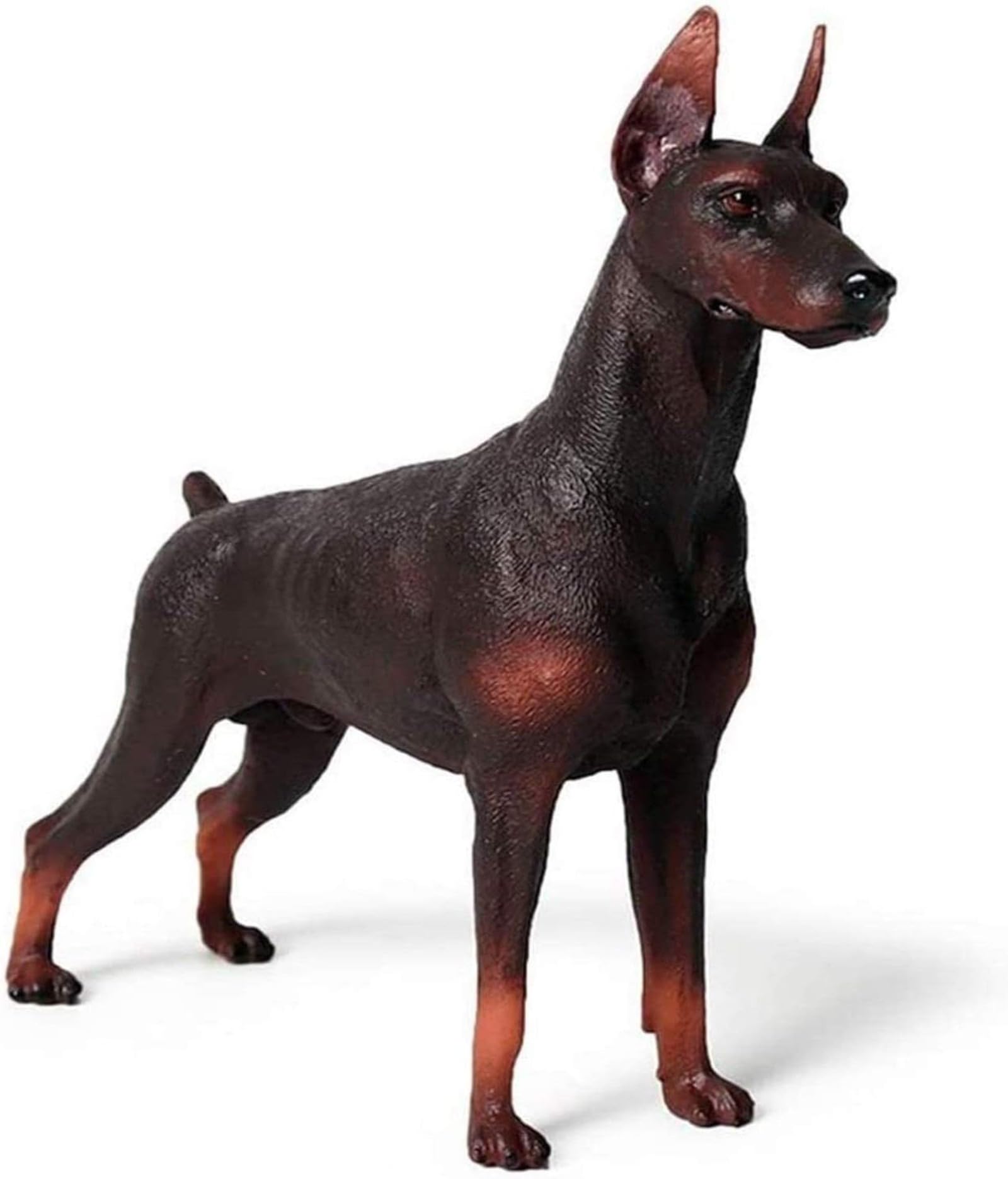 DFrywdgSEY Animal statue, Standing Doberman Pinscher Model Statue Miniature Dog Figurine Animal Home Decoration Collection Red