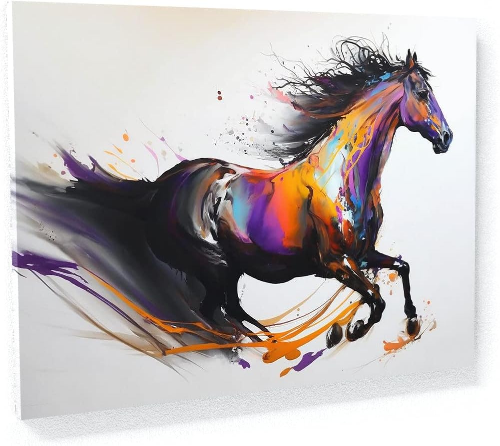 Amazon.com: Sense Canvas Horse Abstract Dynamic 28 Canvas Art - Home ...