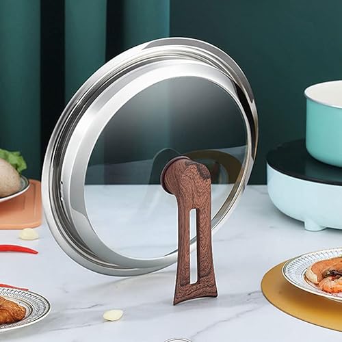 Miniatura 2 de DOITOOL Tapa universal para ollas, sartenes y sartenes, tapa de olla con mango vertical en forma de cola de golondrina, tapa de vidrio templado para