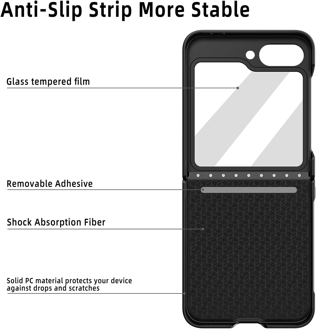 SHIEID Z Flip 6 Case Leather, Galaxy Z Flip 6 Case with Hinge Protection, Stretchable Strap & Built-in Small Screen Protector - Slim Cover Phone Case for Samsung Z Flip 6, Purple
