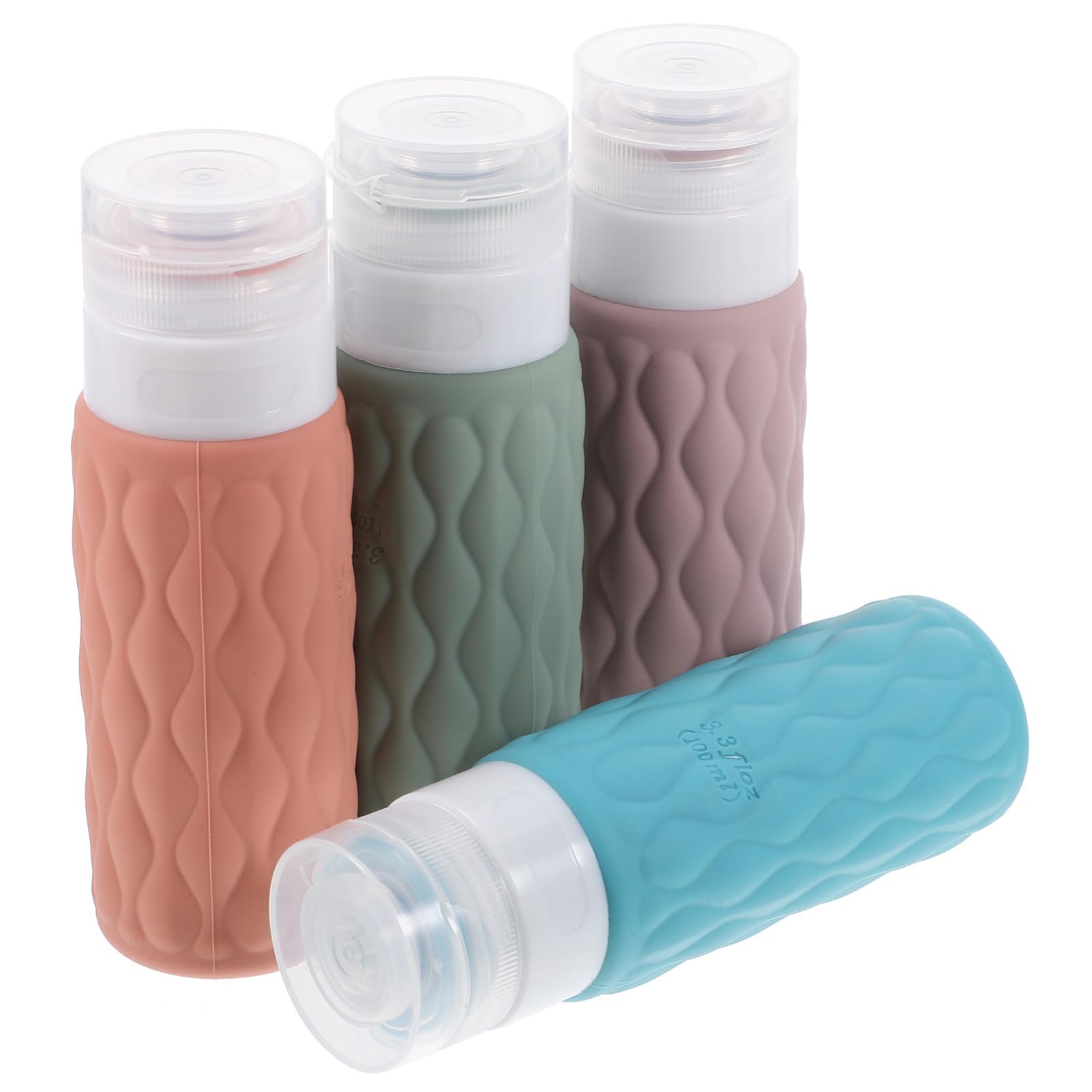 FOMIYES 5 Sets 100 Ml Reise-shampooflaschen-set Lotionbehälter Silikon-quetschflaschen Für Toilettenartikel Nachfüllbare Toilettenartikelbehälter 4 Stück * 5