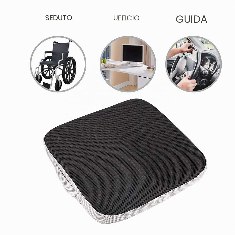 Lawei Cuscino per Sedia in Memory Foam, Grande, con Maniglia per Il Trasporto, Perfetto per Sedia da Ufficio e Sedia a rotelle