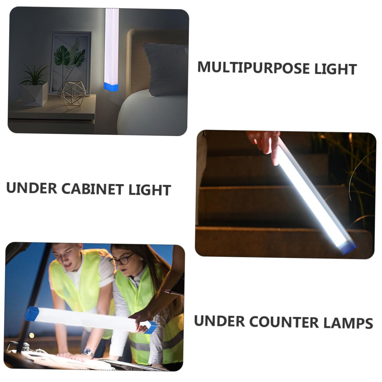 Angoily Luz Led De Emergencia Usb Recargable, Lámpara Bajo Mostrador 20w 17cm 1200ma 3 Niveles De Brillo, Luz De Armario Portátil Inalámbrica Para Interior y Cocina, Pack 2 Unidades