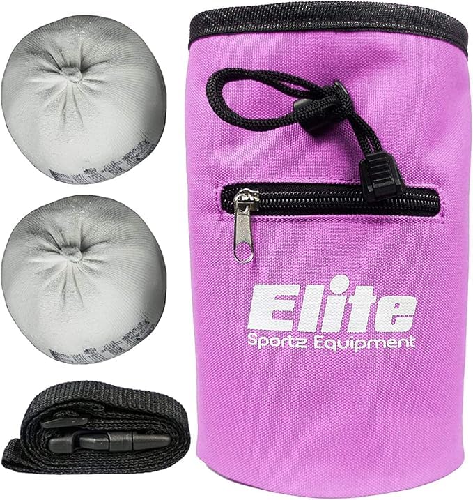 Chalk Bag for Rock Climbing，Bouldering & Weightlifting with 2 Chalk Balls – Leak Proof Drawstring & Secure Zipper Pocket, Adjustable Belt – Gym Bag Accessories for Men and Women