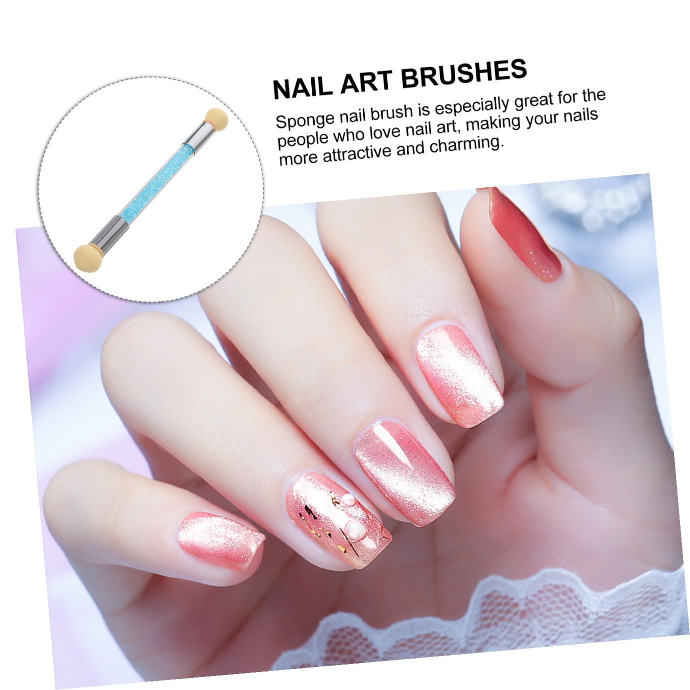 FRCOLOR 3 pennelli per unghie in acrilico, per manicure