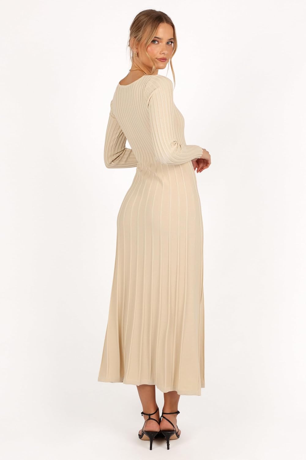 Petal & Pup Womens Alison Long Sleeve Maxi Dress - Cream - Image 3