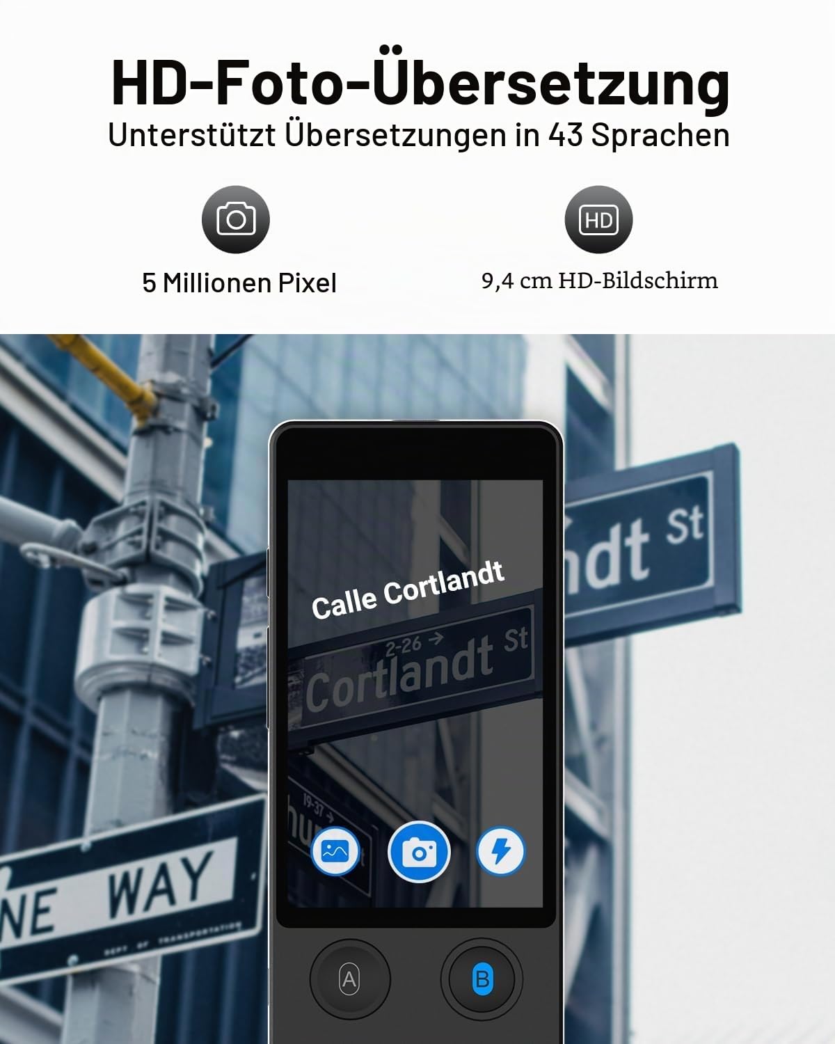 Xupurtlk Sprachübersetzer Gerät, Übersetzer Gerät Testsieger, Sprachübersetzer Ohne Internet, W12 Translator Echtzeit 144 Sprachen mit WiFi/Offline/Foto Unterstützung für Reisen,Lernen und Business
