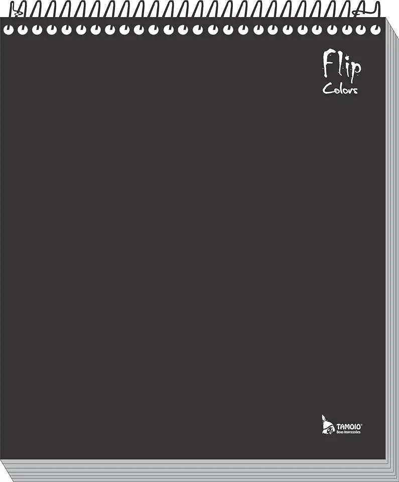 Caderno Flip Preto Capa Dura 10 matérias 160 Folhas