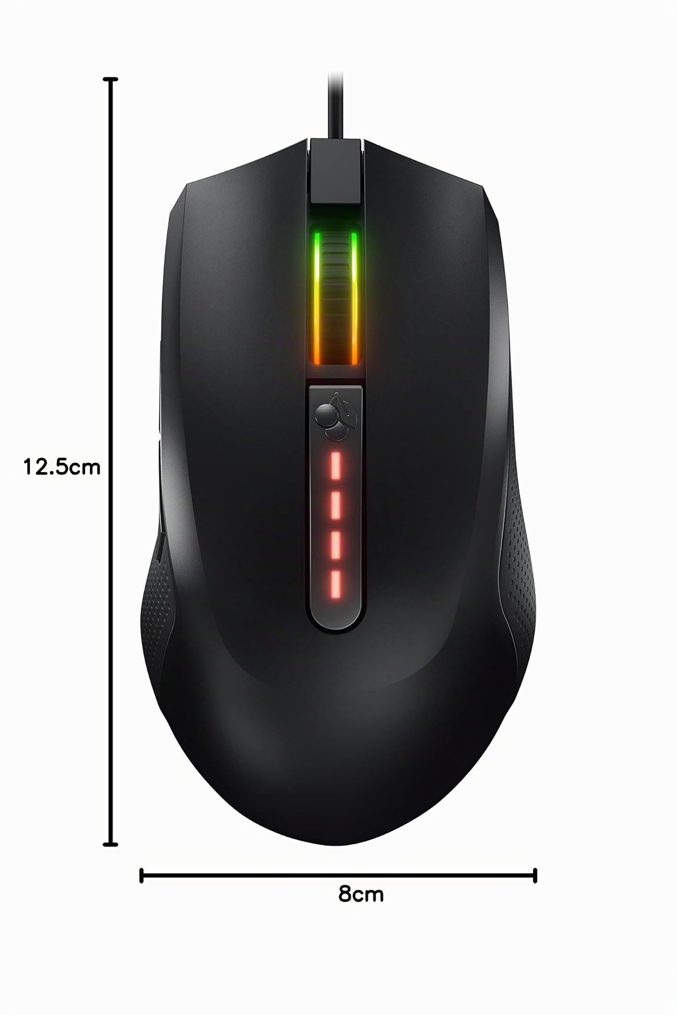 CHERRY MC 2.1, Mouse da Gioco Con Filo per Destrimani, Sensore Pixart 5000 dpi, Tasti Programmabili, Illuminazione RGB, Memoria Integrata, Nero