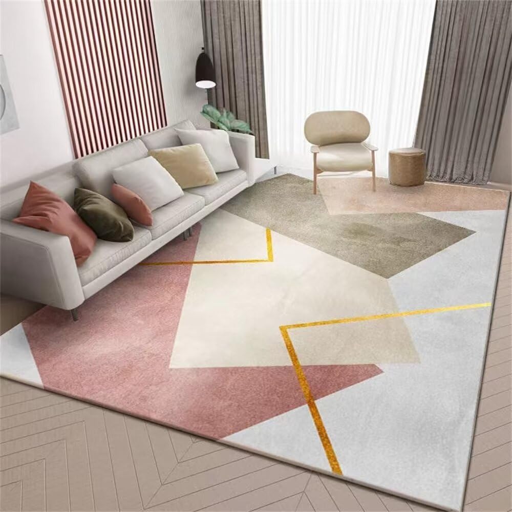 Tapis de chambre lavable en machine grand format 200X290cm doux couleur irrégulière pour fille