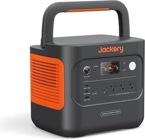 Jackery Explorer - Estación de energía portátil de 2000 v2, batería de respaldo LiFePO4 de 2042 Wh, generador solar de 2200 W, USB-C PD de 100 W de