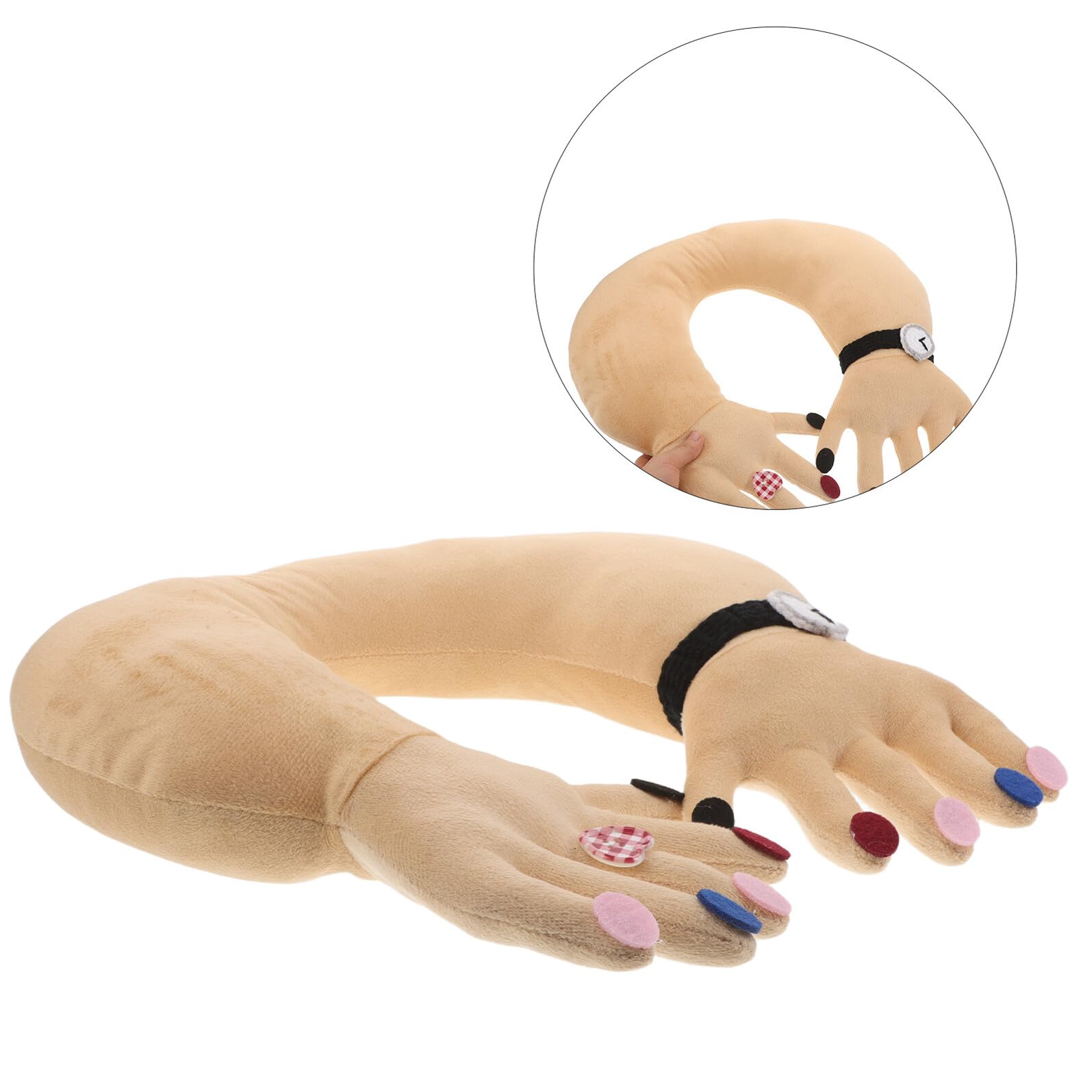 Almohada de Cuello Forma de Mano Divertida Cojín U Ergonómico y para Viaje Avión Coche y Oficina Almohada de Peluche Creativa para Descanso y Soporte Cervical