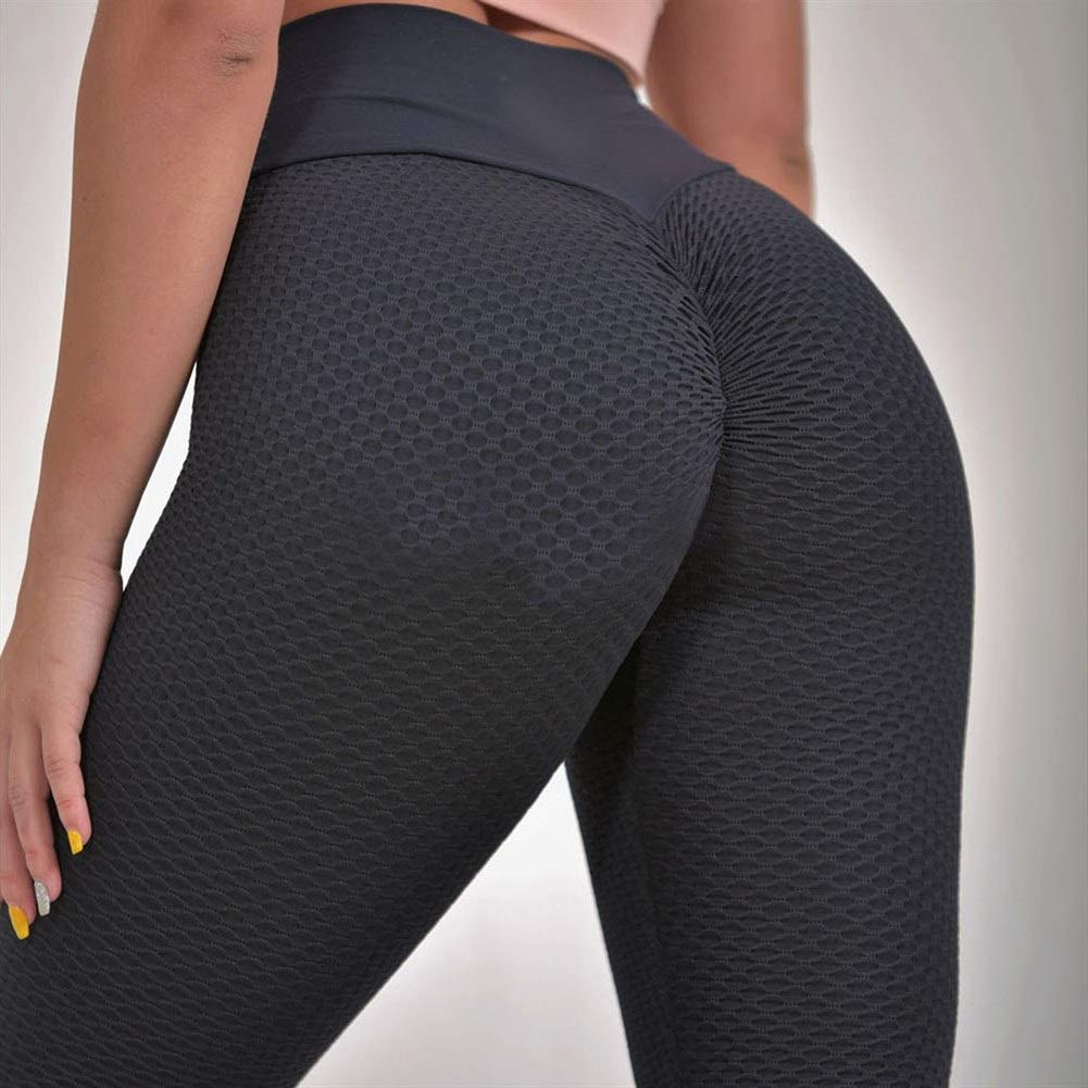 Miss Gao Danli Fitness Yoga Pants Breathable 3D Mesh Knit Leggings High Waist Leggings Sugan Used in gym to, yoga, running (Color : Black, Size : L)