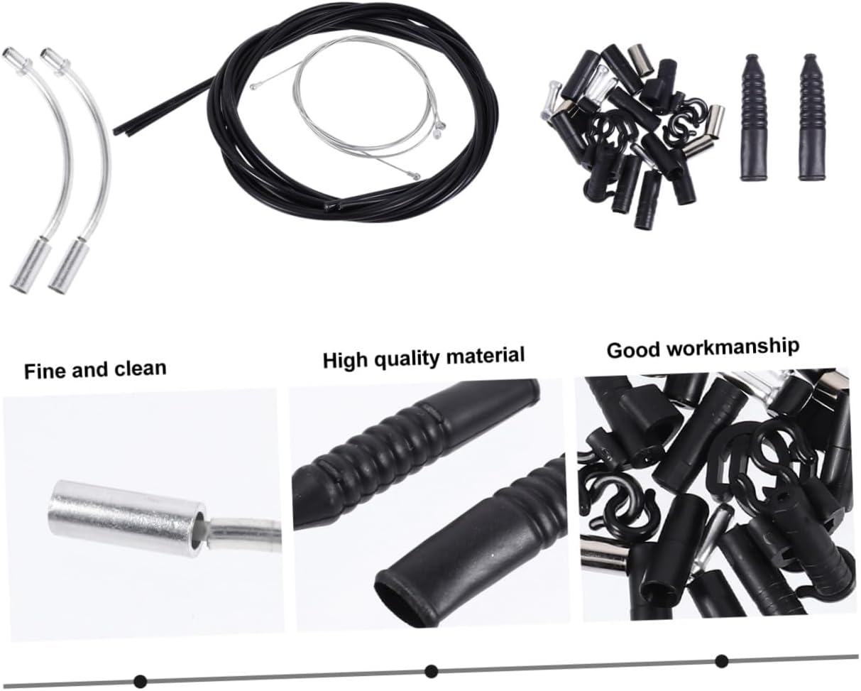 1set Bicycle Brake Cable Housing Kit Weather-Resistant Brake Line for Road and Mountain Bikes Smooth Operation Easy Installation Suitable for Riding Conditions