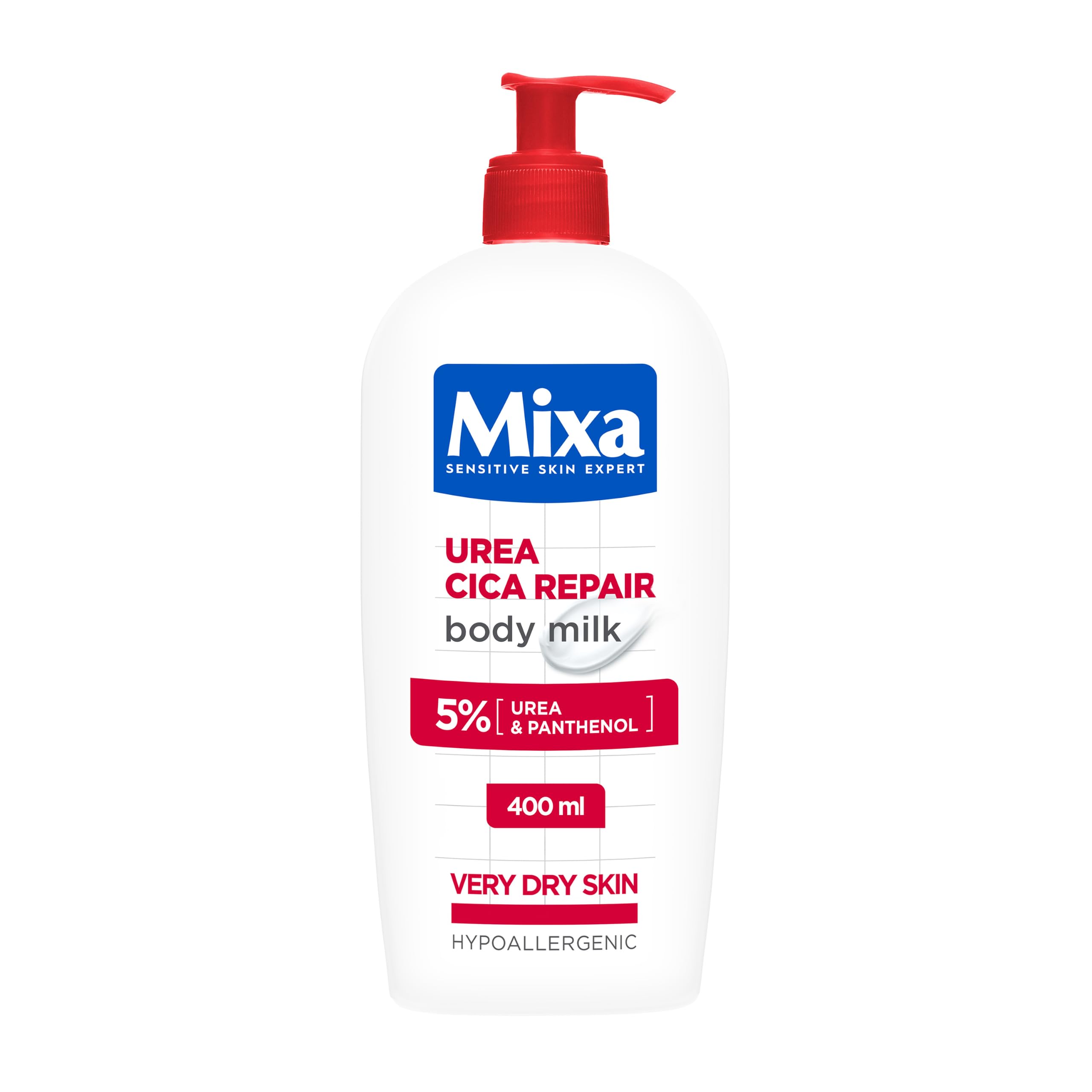 Mixa Body Lotion, Urea Cica Repair, Hydrating Body Lotion, Repairing effect for very dry skin, 5% Urea & Panthenol, protects, soothes and reinforces skin, Hypoallergenic, 400ml