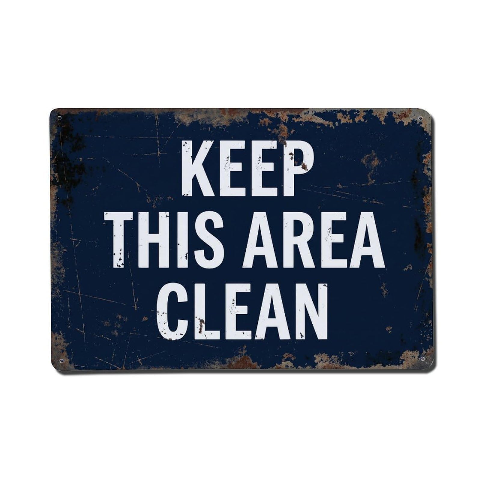 Vintage Keep This Area Clean Metal Tin Sign